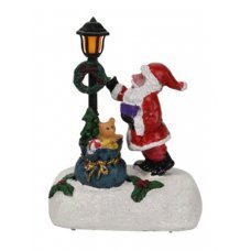 Χριστουγεννιάτικο Διακοσμητικό με Άγιο Βασίλη και LED (12cm)